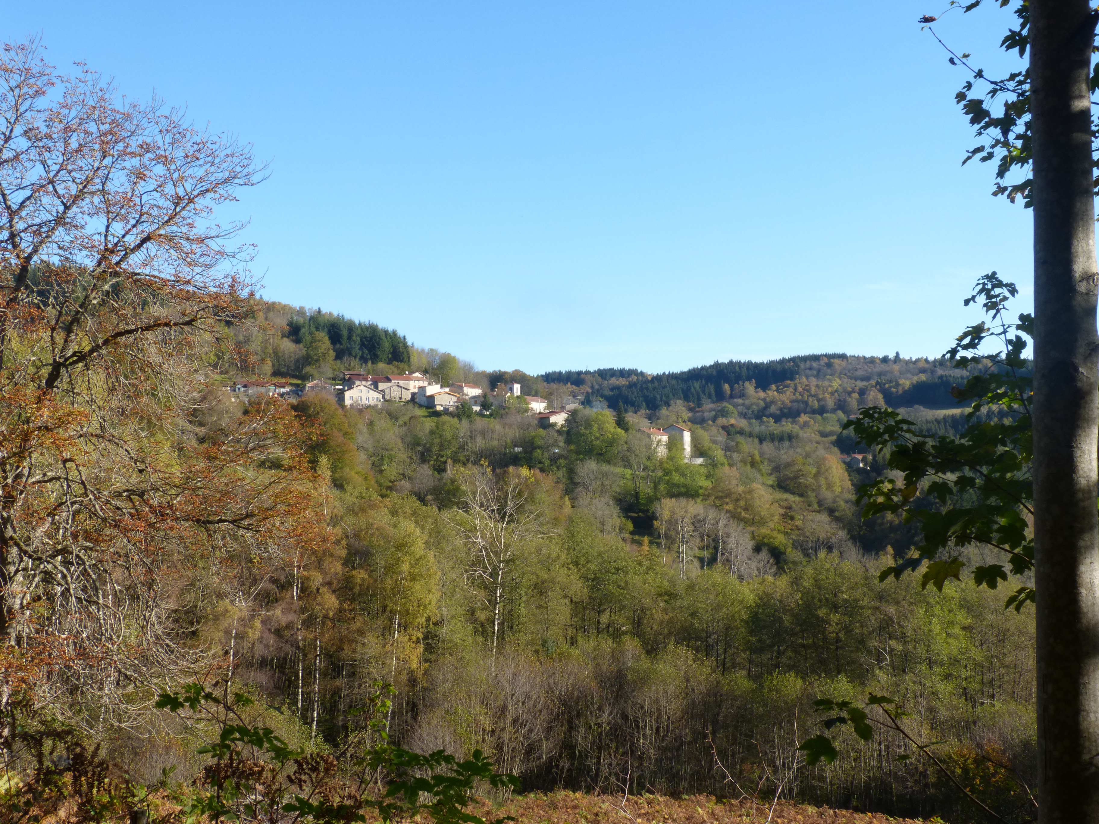 Vue sur le bourg de la Renaudie