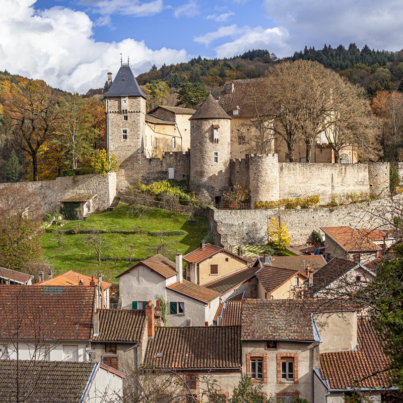 Vue sur le château de Châteldon
